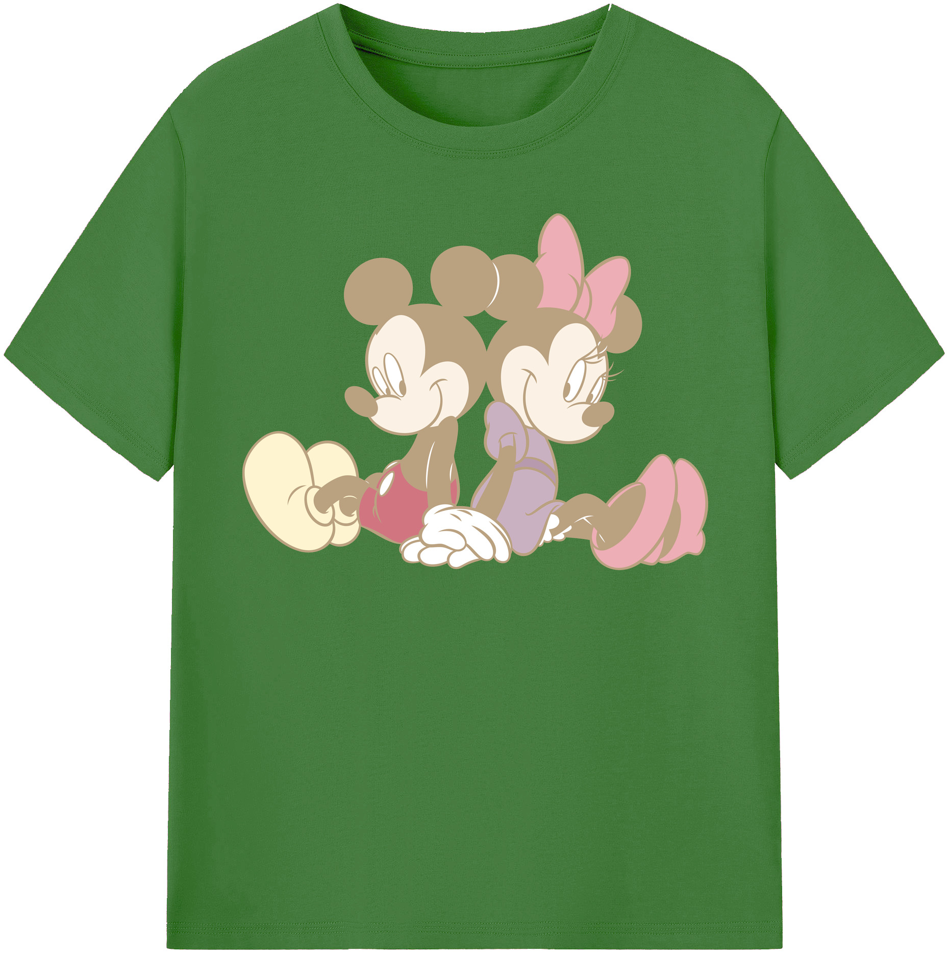 （画像用） ミッキーマウス Mickey Mouse レディースカジュアルプリントTシャツ（綿100％）